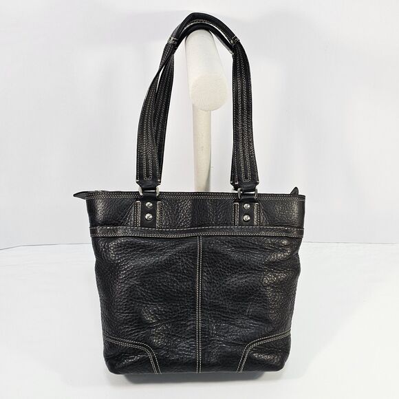 Coach Hamilton Hampton F13959 Black Pebbled Leather Shoulder Bag Turn Lock - Picture 2 of 12